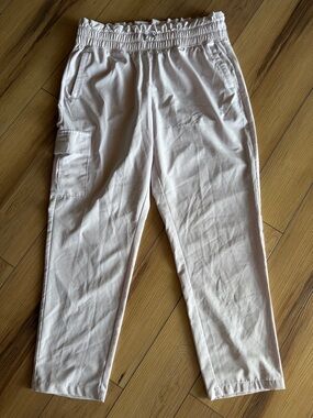 FLX Woman’s Light Pink Cargo Athletic Pants with Elastic Waist